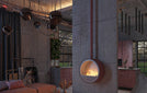 Incyrcle_Infire_zwart_RAL_wit_plafondhaard_hangend_bio-ethanol_manueel_slim