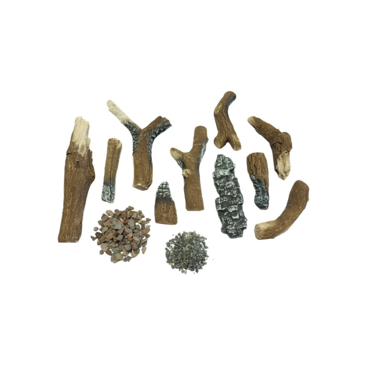 Neverdark Keramische Deluxe Houtset 12-delig - Bio-ethanol decoratief hout decoratie