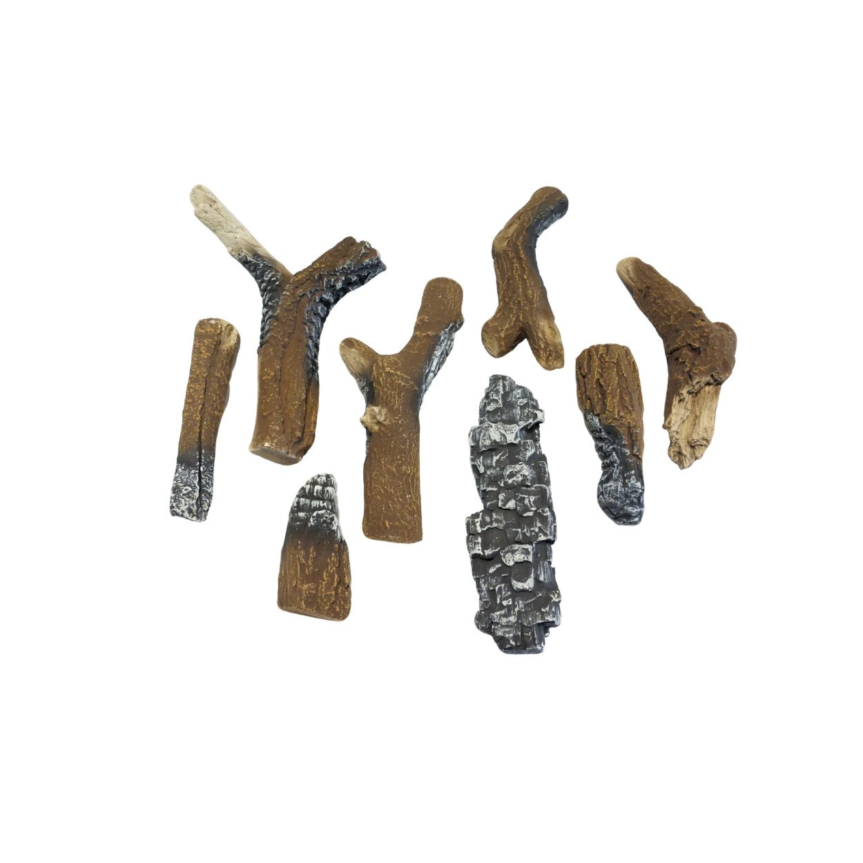 Neverdark Keramische Deluxe Houtset 8-delig - Bio-ethanol decoratief hout decoratie