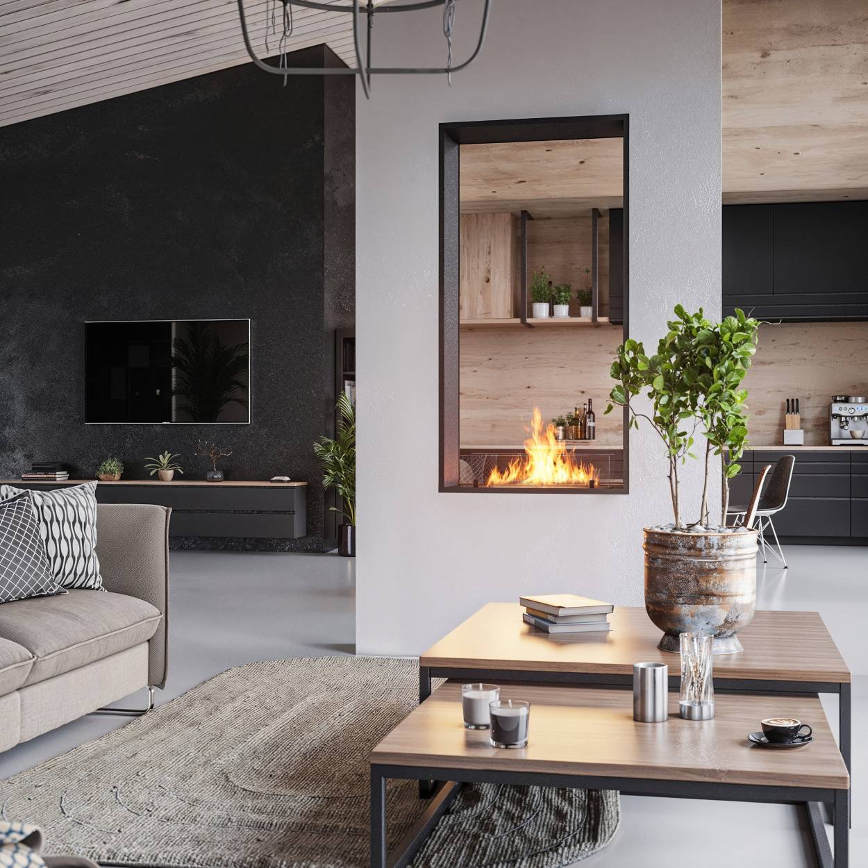 Flexibele roomdivider functie