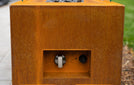 Planika_Galio_zwart_Corten_buitenhaard_terrashaard_vuurschaal_vuurkorf_Gashaard_Buiten_Tuinhaard
